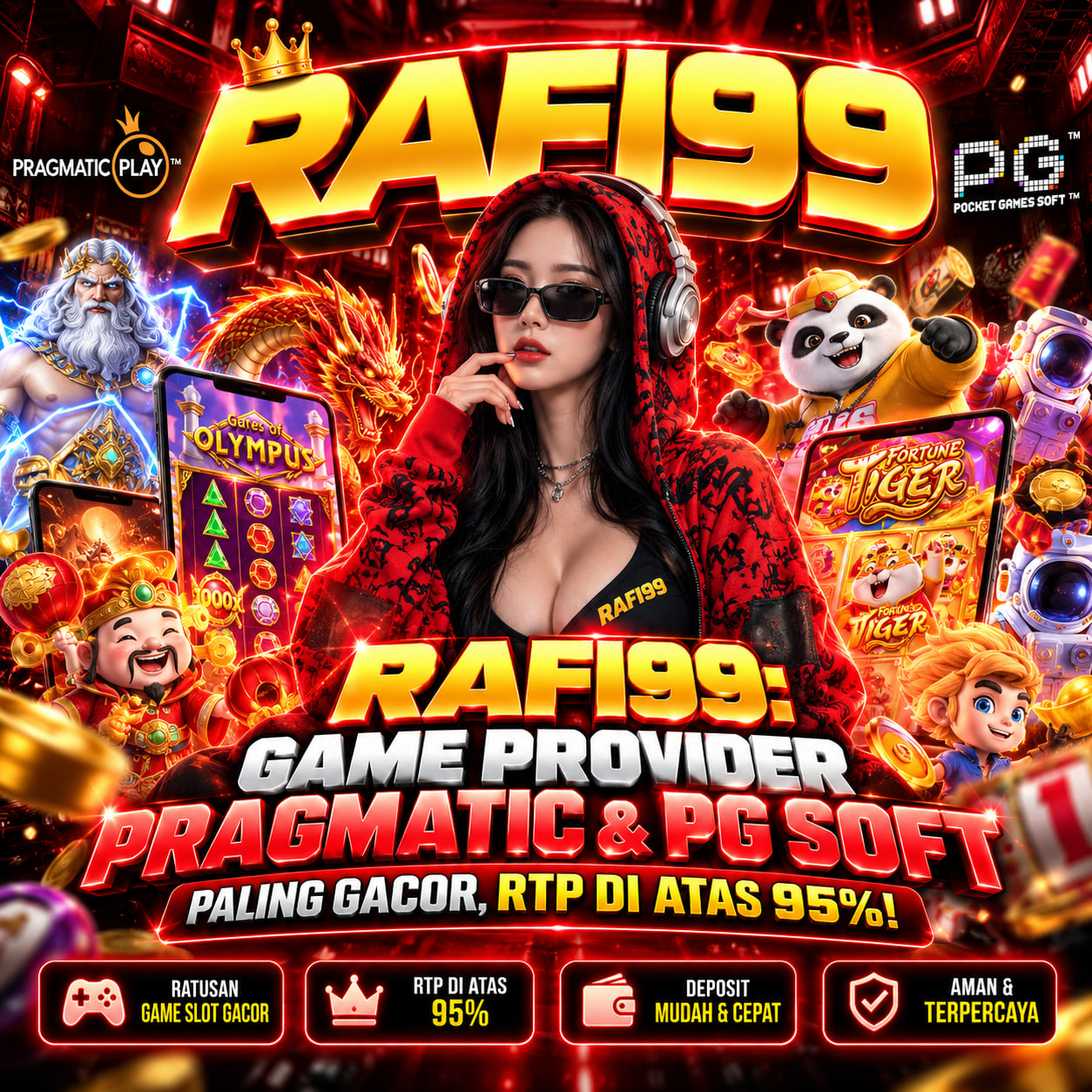 RAFI99: Game Provider Pragmatic & PG Soft Paling Gacor, RTP Di Atas 95%!